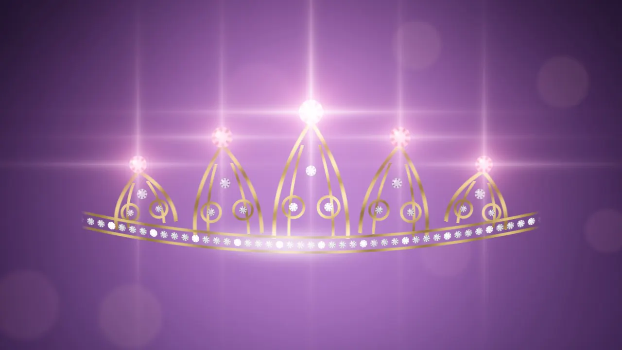A crystal tiara with its peak stones lighting in order